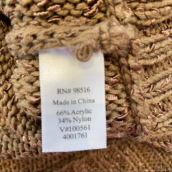 NWOT Coldwater Creek sweater shrug tobacco color with golden flecks SZ M 10-12. - Picture 5 of 12
